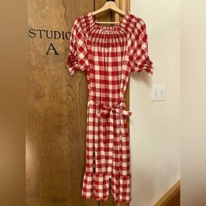 Doen Rhône dress in red/white gingham size small.